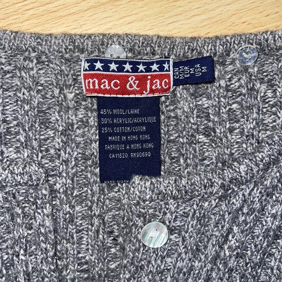 Vintage Mac & Jac crop wool button up sweater - women’s M - Picture 2 of 4
